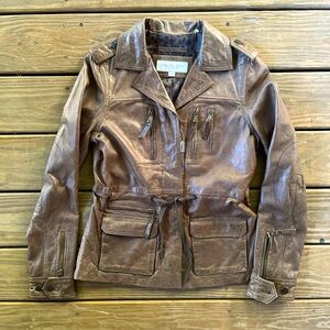 Marc New York-Andrew Marc Woman’s Leather Lined Biker/Bomber Jacket. New.Small